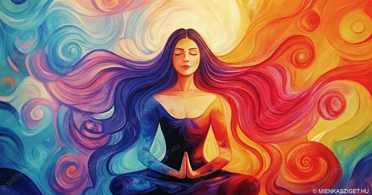 A vizualizációs meditáció előnyei a mindennapi életben: segít eltüntetni a stresszt, pozitív képeket teremt, javítja a közérzetet és nyugodtabbá tesz. Képzeletbeli utazás a feszültség elűzésére és a harmónia megtalálására.